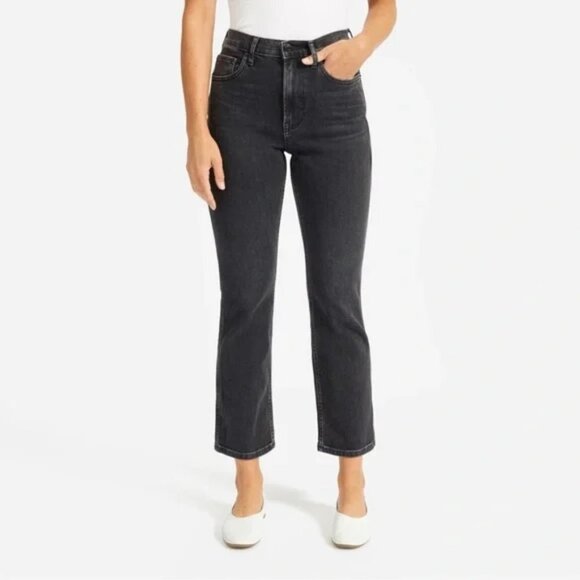 Everlane The Cheeky Bootcut Cropped Jeans in Washed Black - Picture 1 of 7